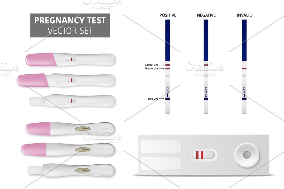 Pregnancy Test. Vector Set. 