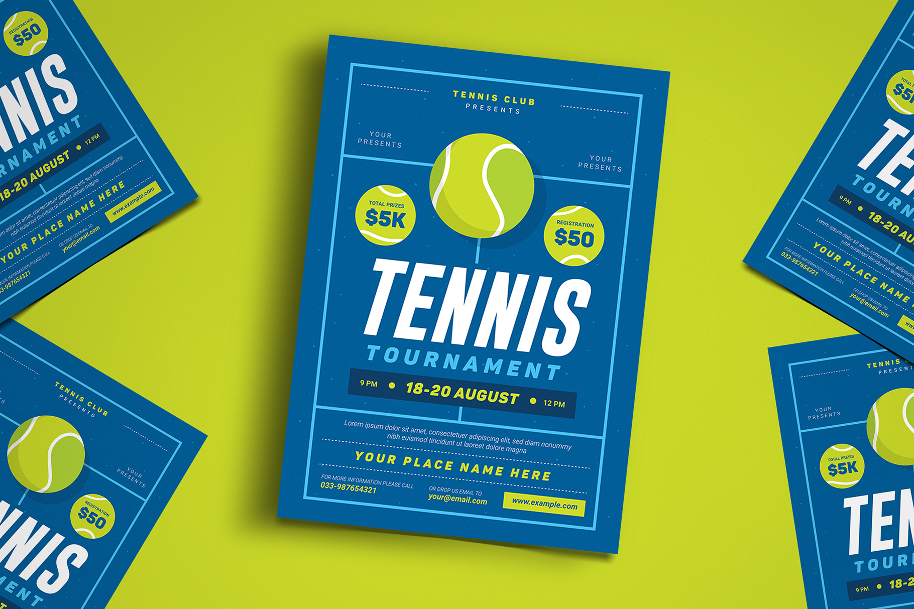 Tennis Tournament Event Flyer Creative Flyer Templates Creative Market