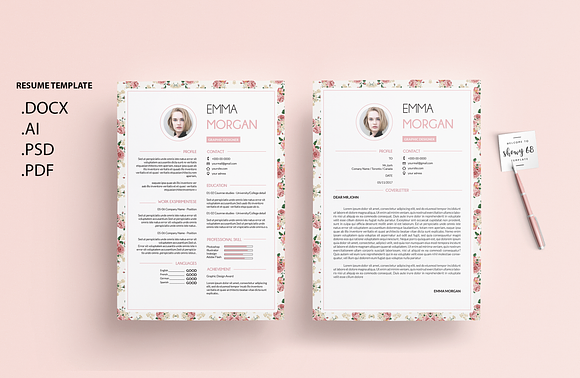 Pack Resume and Card Template / M in Resume Templates - product preview 1