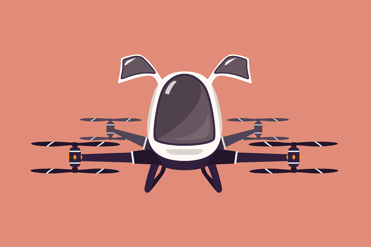 Unmanned flying taxi illustration in Illustrations - product preview 8