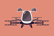 Unmanned flying taxi illustration