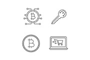 Bitcoin cryptocurrency linear icons