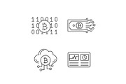 Bitcoin cryptocurrency linear icons