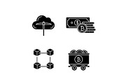 Bitcoin cryptocurrency glyph icons