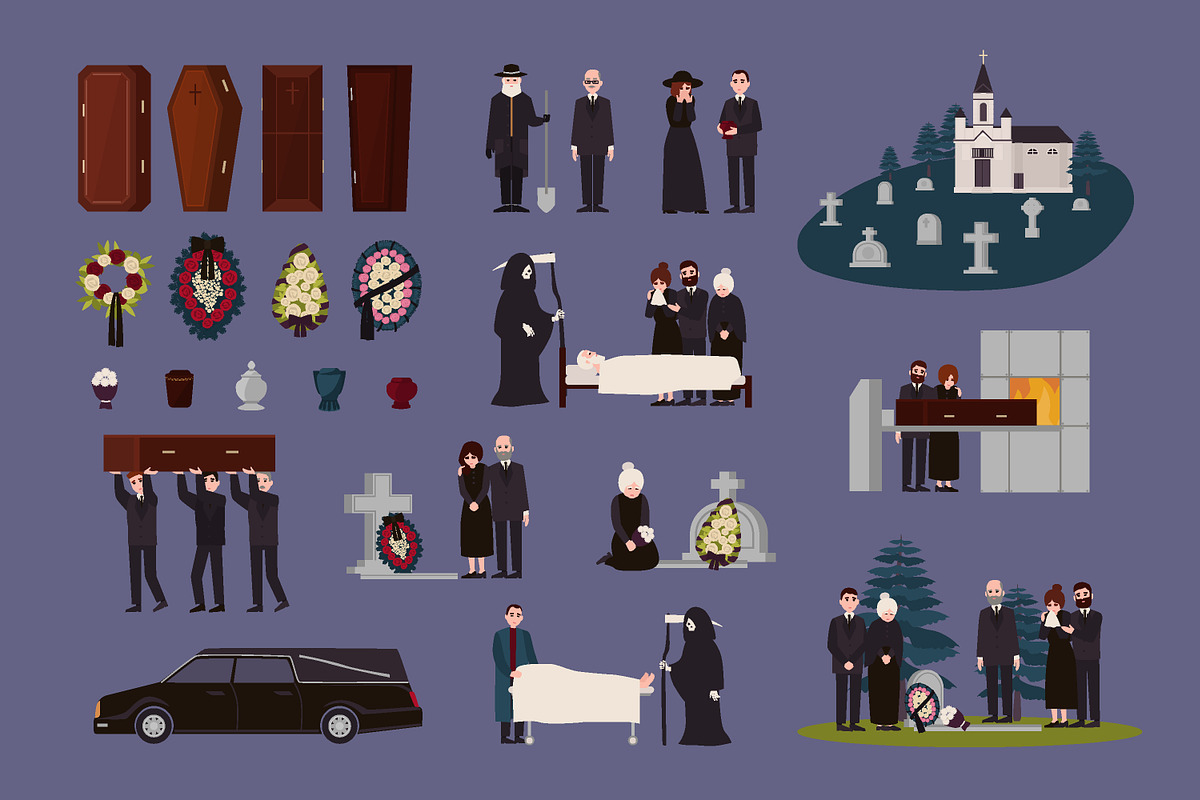 Funeral set in Illustrations - product preview 8