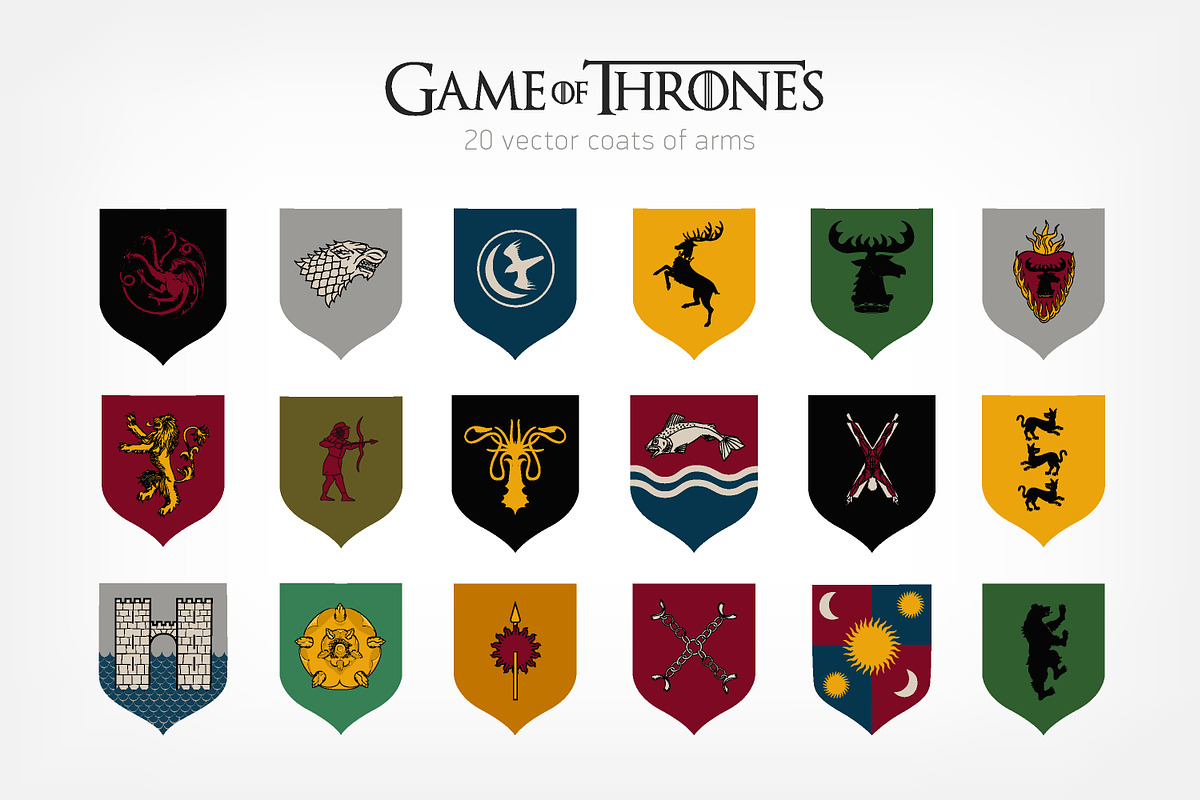 Game of Thrones heraldry set in Illustrations - product preview 8