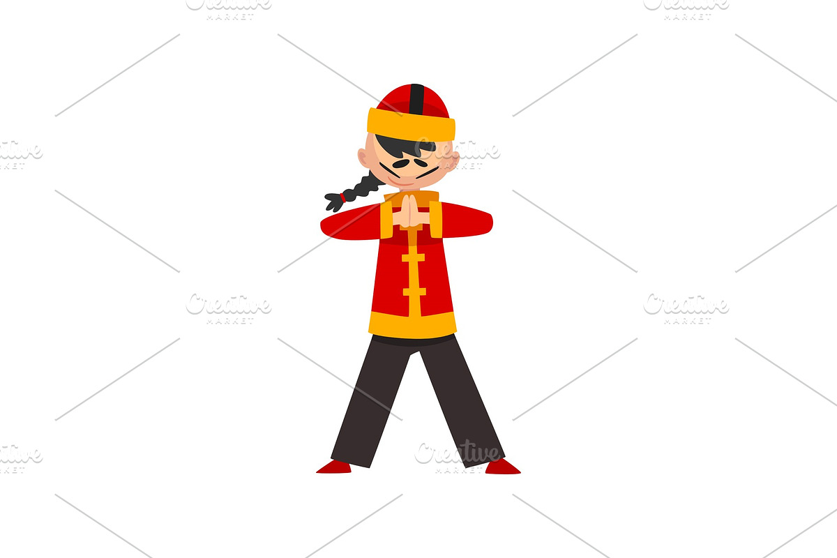 Boy in traditional Chinese costume in Illustrations - product preview 8