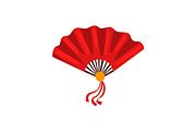 Red fan Chinese traditional symbol