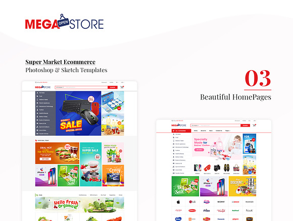 MegaStore - SuperMarket Ecommerce in Website Templates - product preview 2