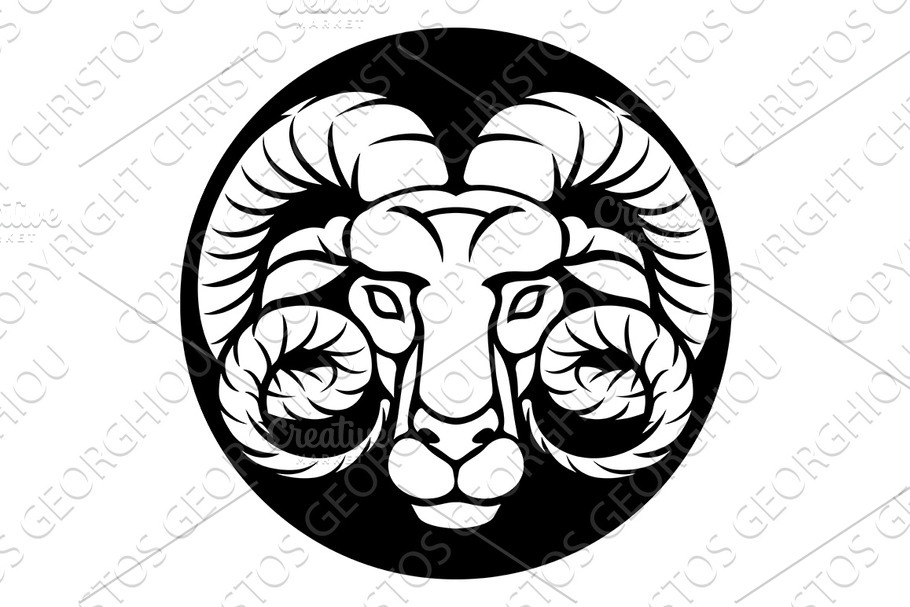 Ram Aries Zodiac Sign in Illustrations - product preview 8