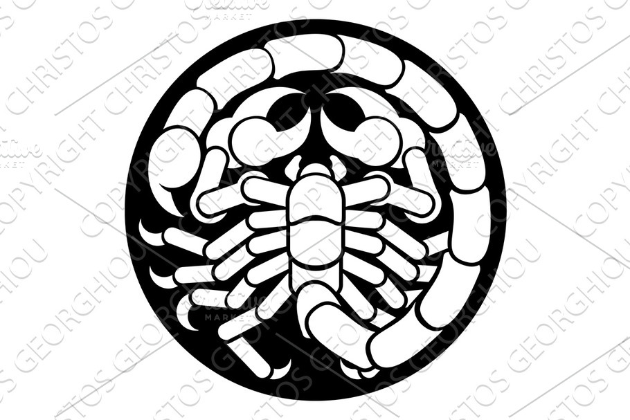 Zodiac Signs Scorpio Scorpion Icon in Illustrations - product preview 8