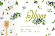 Green Olives Watercolor png