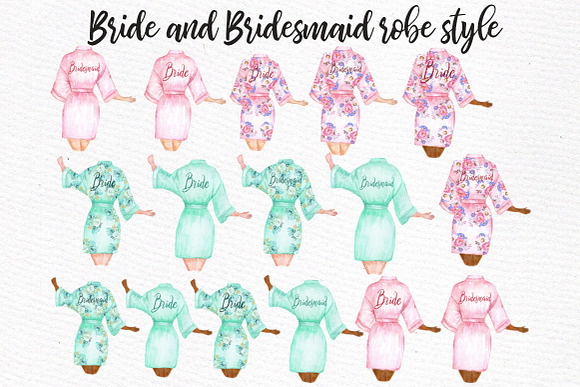 Bridesmaid Wedding Robes clipart in Illustrations - product preview 3