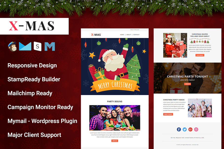 X-MAS - Responsive Email Template in Mailchimp Templates - product preview 8