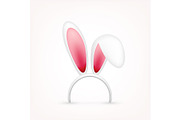 Easter Bunny Ears. Pink and White