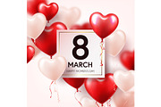 Women s day red background with