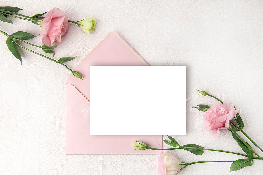 Wedding mockup with blush flowers in Print Mockups - product preview 8