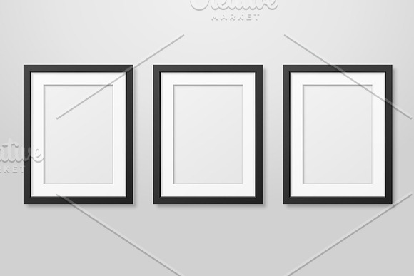 Three Wooden Frames. Vector Set.  in Illustrations - product preview 1