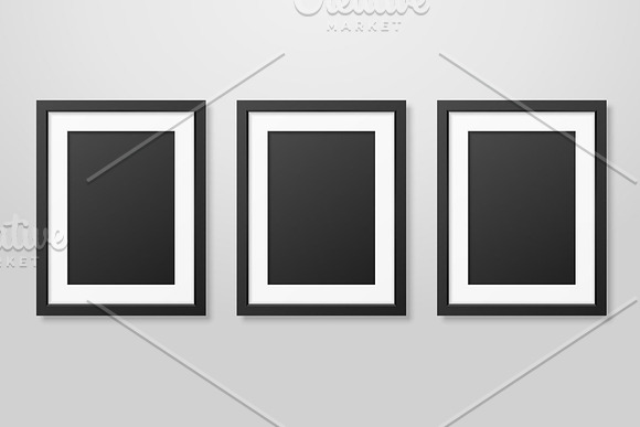 Three Wooden Frames. Vector Set.  in Illustrations - product preview 2