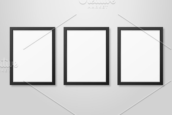 Three Wooden Frames. Vector Set.  in Illustrations - product preview 3
