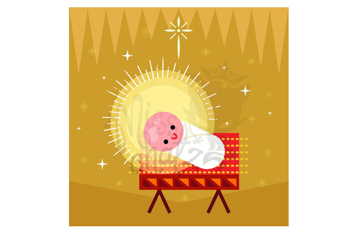 Baby Jesus in Manger in Illustrations - product preview 8
