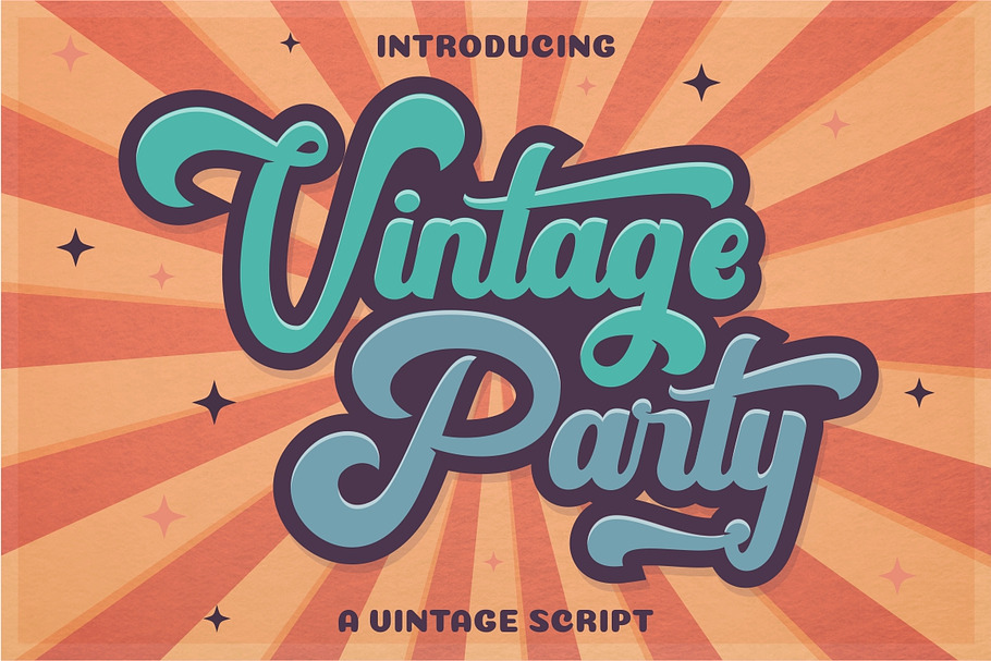 Vintage Party - Bold Retro Script in Retro Fonts - product preview 8