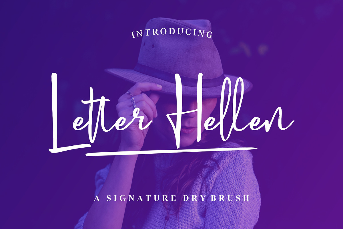 Letter Hellen Signature Dry Brush in Script Fonts - product preview 8
