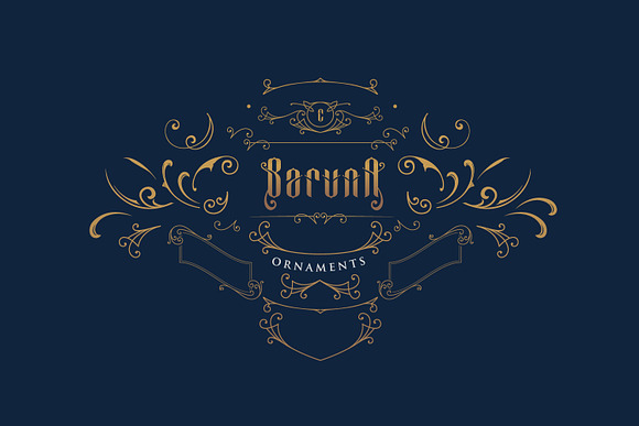 Baruna - Layered font with ornament in Gothic Fonts - product preview 6