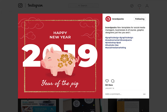 Chinese New Year Instagram Templates in Instagram Templates - product preview 5