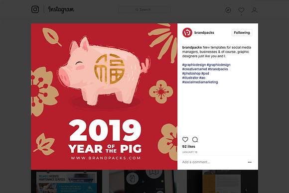 Chinese New Year Instagram Templates in Instagram Templates - product preview 6