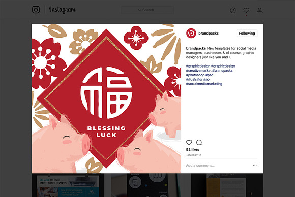 Chinese New Year Instagram Templates in Instagram Templates - product preview 9