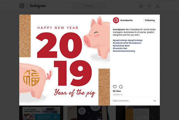 Chinese New Year Instagram Templates in Instagram Templates - product preview 10