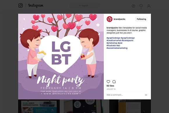 Valentine's Day Instagram Templates in Instagram Templates - product preview 7
