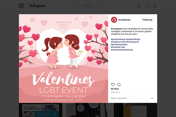 Valentine's Day Instagram Templates in Instagram Templates - product preview 8