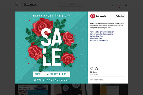 Valentine's Day Instagram Templates in Instagram Templates - product preview 9