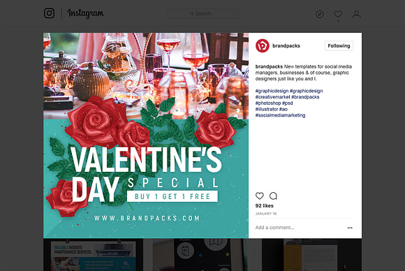 Valentine's Day Instagram Templates in Instagram Templates - product preview 11