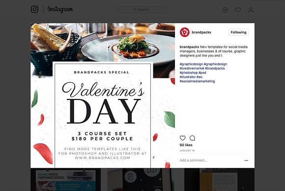 Valentine's Day Instagram Templates in Instagram Templates - product preview 13