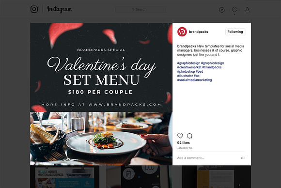 Valentine's Day Instagram Templates in Instagram Templates - product preview 14