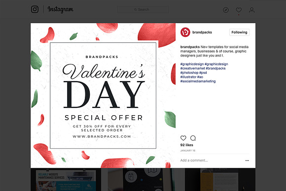 Valentine's Day Instagram Templates in Instagram Templates - product preview 15
