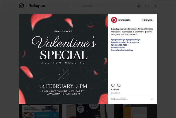 Valentine's Day Instagram Templates in Instagram Templates - product preview 16
