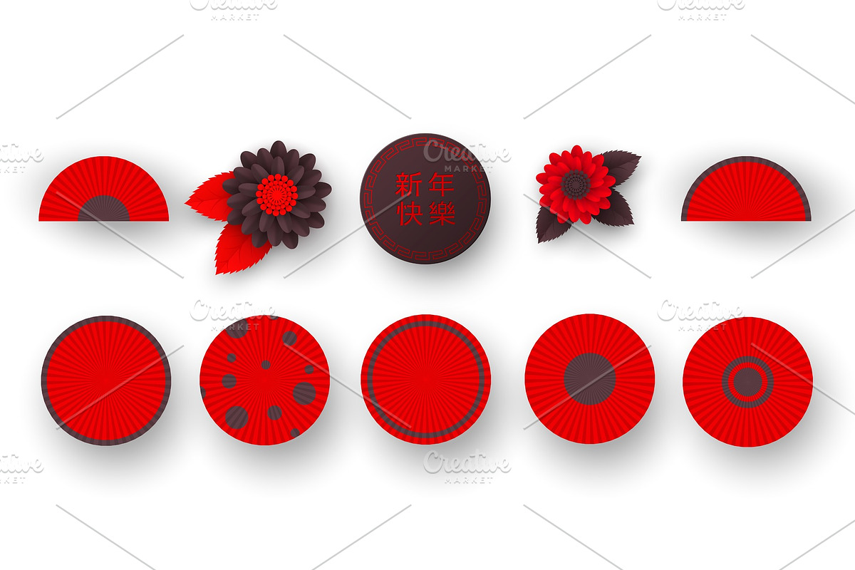 Decorative elements for Chinese New in Objects - product preview 8