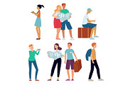 Vector traveling people character