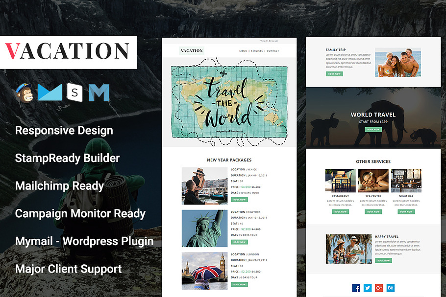 VACATION - Responsive Email Template in Mailchimp Templates - product preview 8