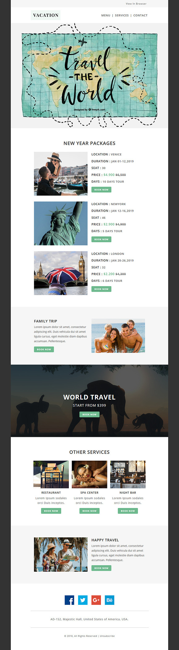 VACATION - Responsive Email Template in Mailchimp Templates - product preview 1