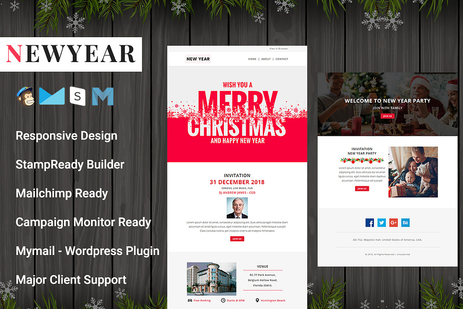 NEWYEAR - Responsive Email Template in Mailchimp Templates - product preview 8