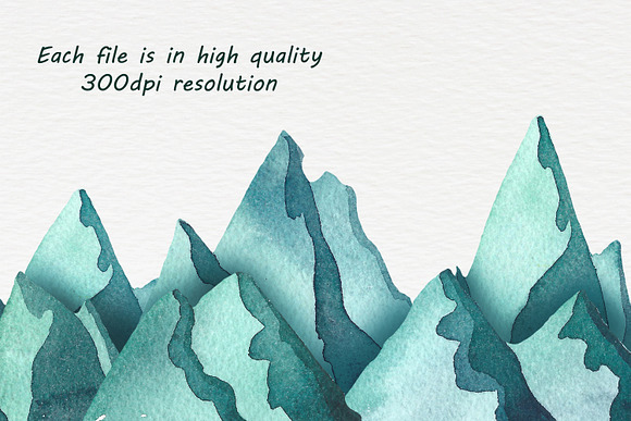 Watercolor Mountains Clipart in Illustrations - product preview 1