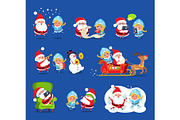 Claus and Snow Maiden Set Vector