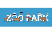 Zoo Park with Animals Banner