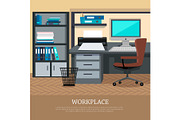Workplace Concept Vector Web Banner