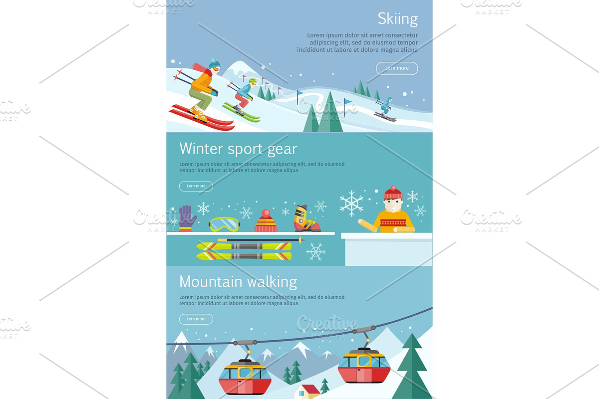 Skiing. Winter Sport Gear. Mountain in Objects - product preview 8